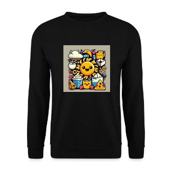 Lucky Sun and Friends - Unisex Sweatshirt - black - Front - Alina (178cm) & Michal (187cm)