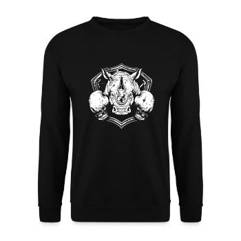 Rhino Boxer Martial Arts MMA - Unisex Sweatshirt - black - Front - Alina (178cm) & Michal (187cm)