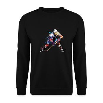 Hockey Player Sport Game Champion Competition - Unisex Sweatshirt - black - Front - Alina (178cm) & Michal (187cm)