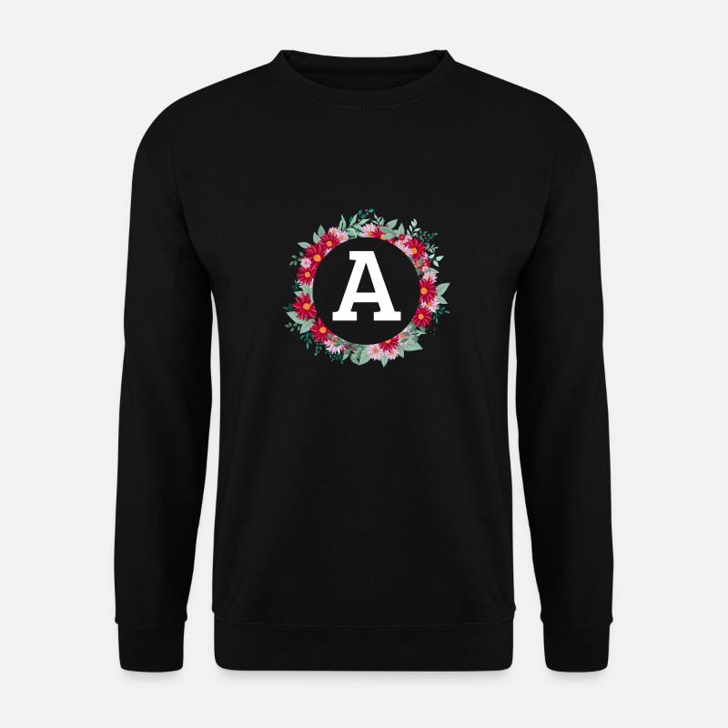 Floral Crown Letter - Unisex Sweatshirt - black