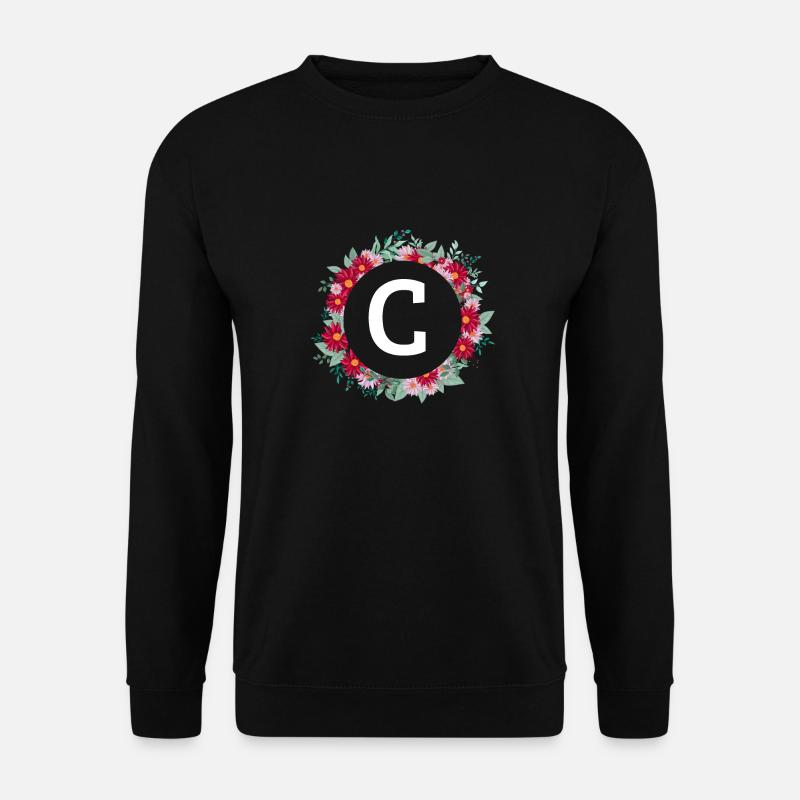 Buchstabe c Blumenkrone - Unisex Pullover - Schwarz