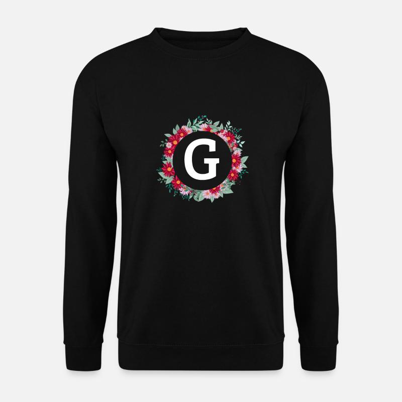 Buchstabe g Blumenkrone - Unisex Pullover - Schwarz