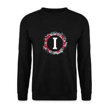 Buchstabe i Blumenkrone - Unisex Pullover - Schwarz - Vorne - Alina (178cm) & Michal (187cm)