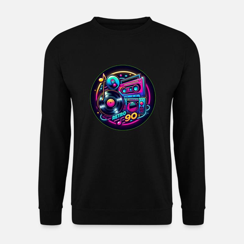 Retro 90s Logo - Unisex Pullover - Schwarz