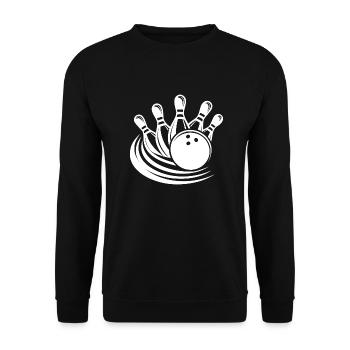 Bowling Precision Sports Bowling Ball Clears Pins - Unisex Sweatshirt - black - Front - Alina (178cm) & Michal (187cm)