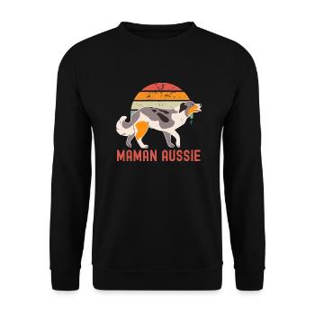 Maman berger australien aussie - Sweat-shirt Unisexe - noir - Devant - Alina (178cm) & Michal (187cm)