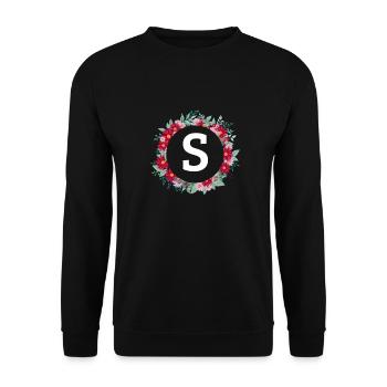 Blumenkrone des Buchstabens - Unisex Pullover - Schwarz - Vorne - Alina (178cm) & Michal (187cm)