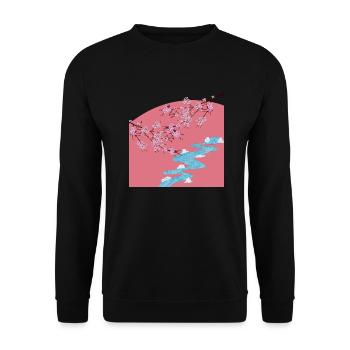 Sakura - Unisex Sweatshirt - black - Front - Alina (178cm) & Michal (187cm)