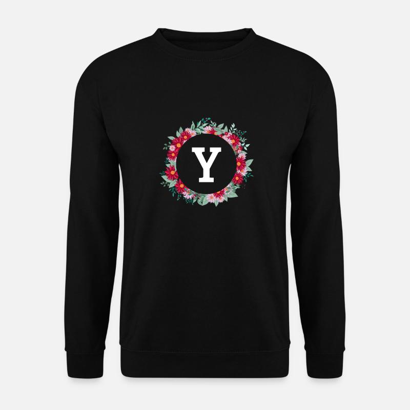 Buchstabe y Blumenkrone - Unisex Pullover - Schwarz