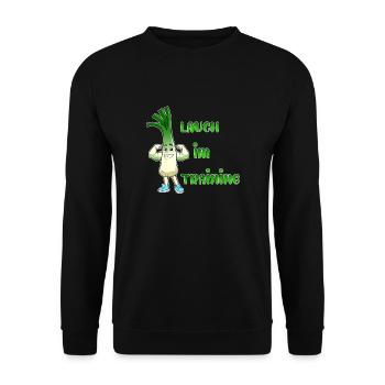 Lauch im Training, für den Lauch von Welt - Unisex Pullover - Schwarz - Vorne - Alina (178cm) & Michal (187cm)
