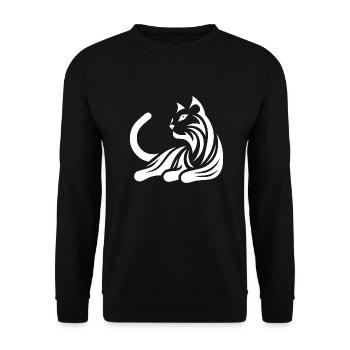 Chat mignon structure décorative tatouage tribal - Sweat-shirt Unisexe - noir - Devant - Alina (178cm) & Michal (187cm)