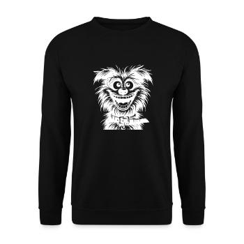 Croquis au crayon de chien qui rit avec de grands yeux - Sweat-shirt Unisexe - noir - Devant - Alina (178cm) & Michal (187cm)