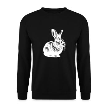 Bébé lapin avec de grands yeux et de grandes oreilles - Sweat-shirt Unisexe - noir - Devant - Alina (178cm) & Michal (187cm)