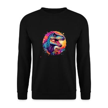 T-Rex coloré - Sweat-shirt Unisexe - noir - Devant - Alina (178cm) & Michal (187cm)