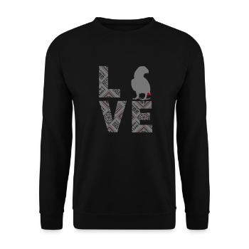 Afrikanischer Graupapagei - Unisex Pullover - Schwarz - Vorne - Alina (178cm) & Michal (187cm)