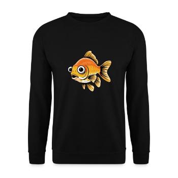 Illustration de poisson rouge excentrique - Amusant et fantaisiste F - Sweat-shirt Unisexe - noir - Devant - Alina (178cm) & Michal (187cm)
