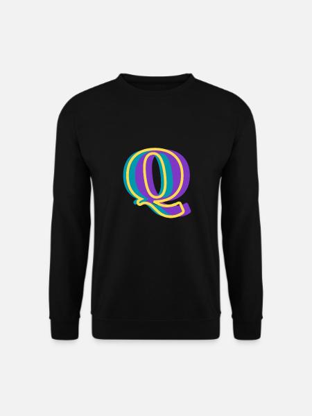 Mehrfarbiger Buchstabe q - Unisex Pullover - Schwarz