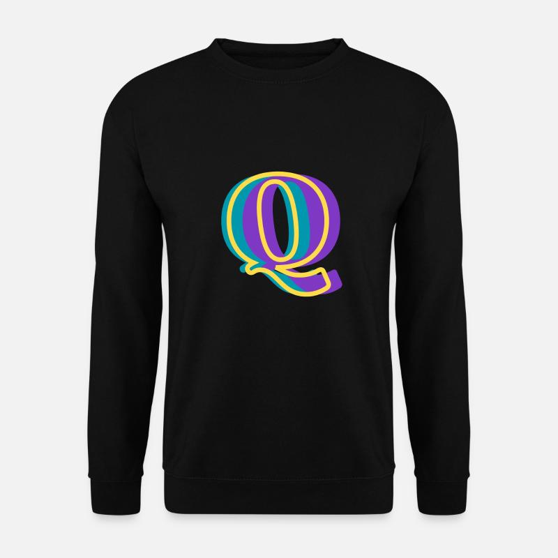 Mehrfarbiger Buchstabe q - Unisex Pullover - Schwarz