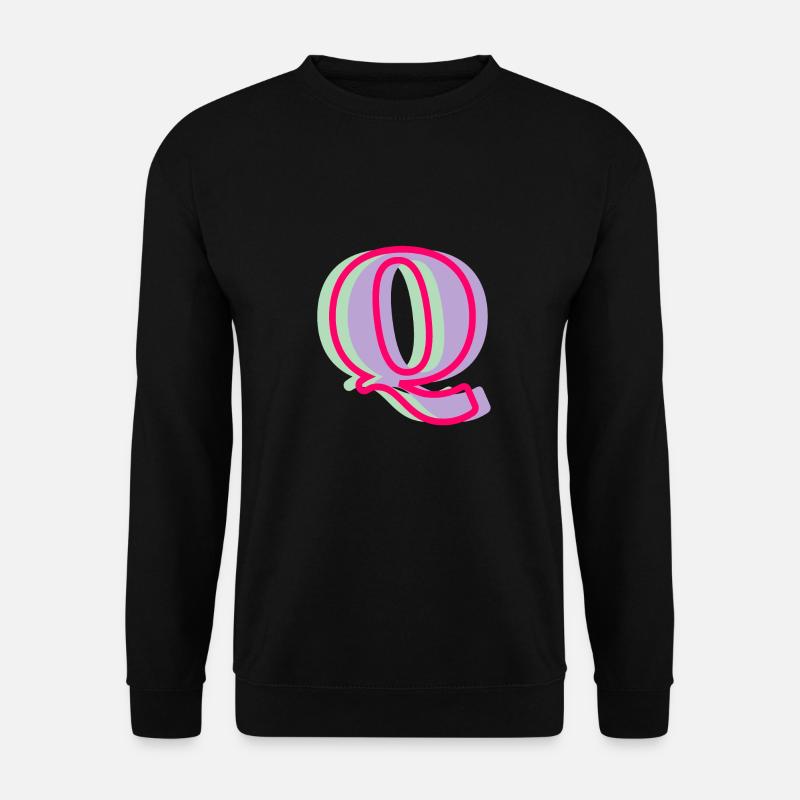 Mehrfarbiger Buchstabe q - Unisex Pullover - Schwarz