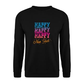 Happy New Year 2025 - Unisex Pullover - Schwarz - Vorne - Alina (178cm) & Michal (187cm)