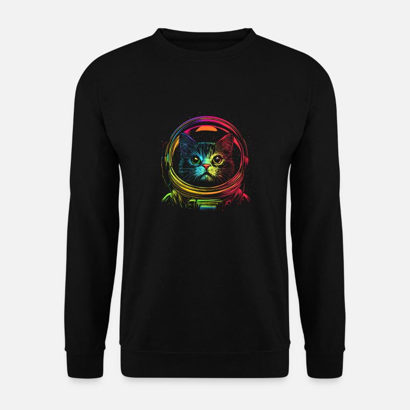 Lutige Astronaut Cat - Unisex Sweatshirt - black