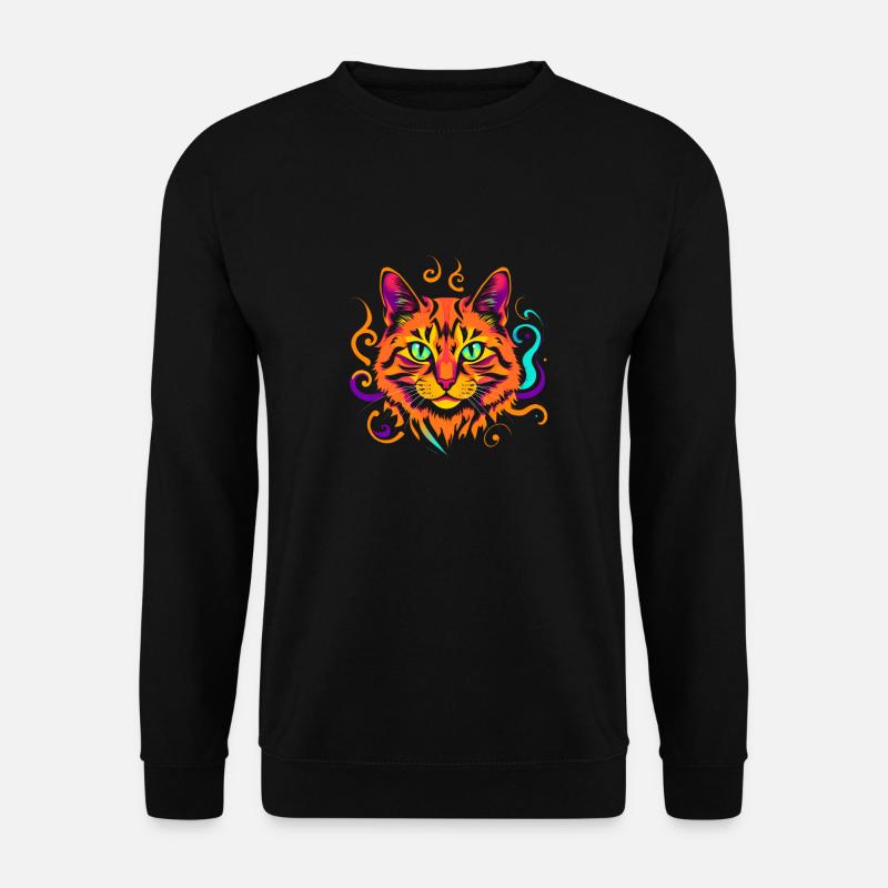 Coole bunte Katze - Unisex Pullover - Schwarz