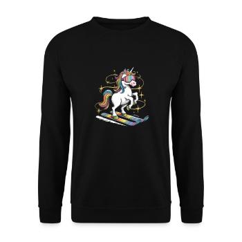 Licorne sur le cadeau de ski alpin alpin hiver - Sweat-shirt Unisexe - noir - Devant - Alina (178cm) & Michal (187cm)