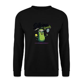 Dillcious Smash Pickle Tennis Fun - Unisex Sweatshirt - black - Front - Alina (178cm) & Michal (187cm)