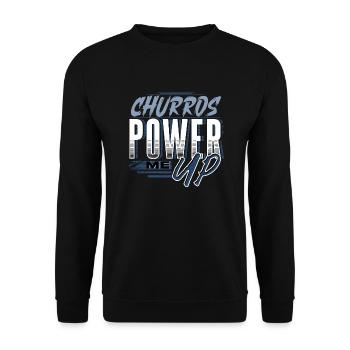 Churros Power Me Up Vêtements Enthousiastes - Sweat-shirt Unisexe - noir - Devant - Alina (178cm) & Michal (187cm)