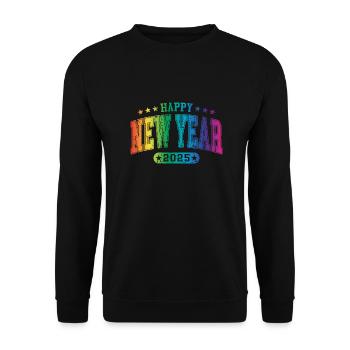 Happy New Year 2025 - Unisex Pullover - Schwarz - Vorne - Alina (178cm) & Michal (187cm)