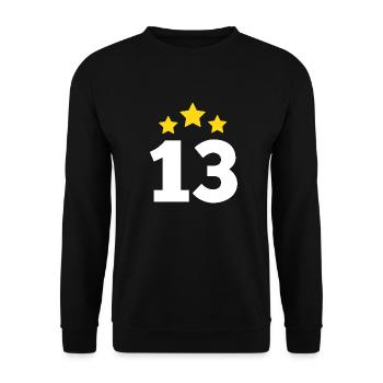 13 ans étoile - cadeau 13e anniversaire - Sweat-shirt Unisexe - noir - Devant - Alina (178cm) & Michal (187cm)