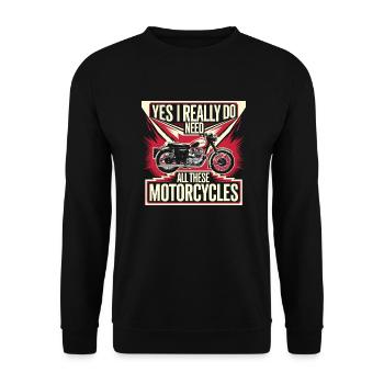 Zweirad-Verrücktheit willkommen - Unisex Pullover - Schwarz - Vorne - Alina (178cm) & Michal (187cm)