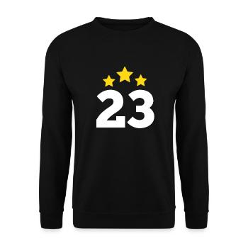 23 Year Star - 23rd Anniversary Gift - Unisex Sweatshirt - black - Front - Alina (178cm) & Michal (187cm)