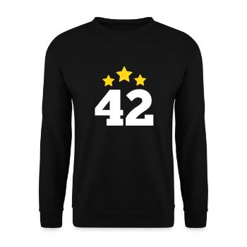 42 Years Star - 42nd Anniversary Gift - Unisex Sweatshirt - black - Front - Alina (178cm) & Michal (187cm)