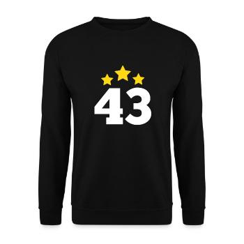43 Years Star - 43rd Anniversary Gift - Unisex Sweatshirt - black - Front - Alina (178cm) & Michal (187cm)