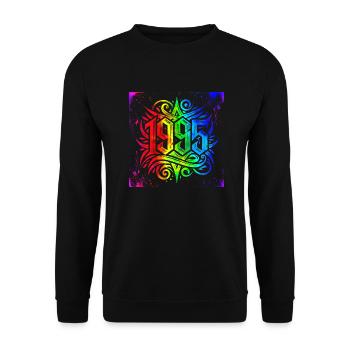 1995 legend happy Vintage Birthday Birth Year - Unisex Sweatshirt - black - Front - Alina (178cm) & Michal (187cm)