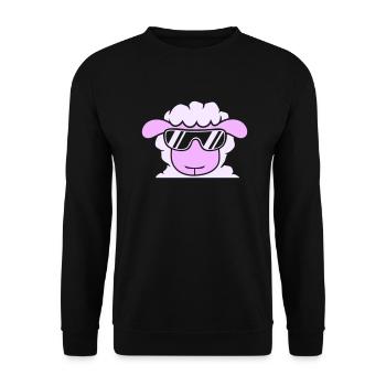 Schaf Sonnenbrille Party Cool DJ Kopf Gesicht Süß - Unisex Pullover - Schwarz - Vorne - Alina (178cm) & Michal (187cm)