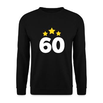 60 Jahre Stern - Geschenk zum 60. Geburtstag - Unisex Pullover - Schwarz - Vorne - Alina (178cm) & Michal (187cm)