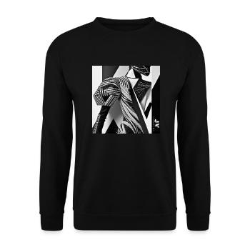 Modern Monochrome - Unisex Pullover - Schwarz - Vorne - Alina (178cm) & Michal (187cm)