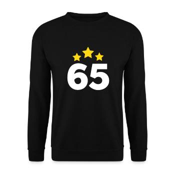 65 ans étoile - cadeau 65e anniversaire - Sweat-shirt Unisexe - noir - Devant - Alina (178cm) & Michal (187cm)