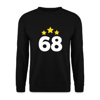 68 Years Star - 68th Anniversary Gift - Unisex Sweatshirt - black - Front - Alina (178cm) & Michal (187cm)