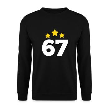 67 Years Star - 67th Anniversary Gift - Unisex Sweatshirt - black - Front - Alina (178cm) & Michal (187cm)