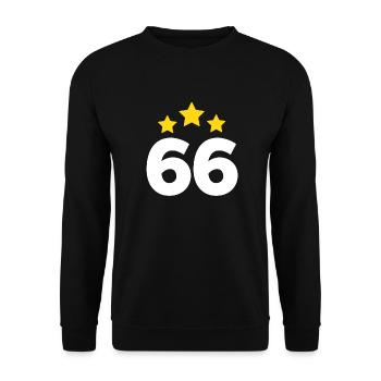 66 Years Star - 66th Anniversary Gift - Unisex Sweatshirt - black - Front - Alina (178cm) & Michal (187cm)