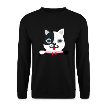 Chat élégant et festif avec un papillon festif rouge - Sweat-shirt Unisexe - noir - Devant - Alina (178cm) & Michal (187cm)