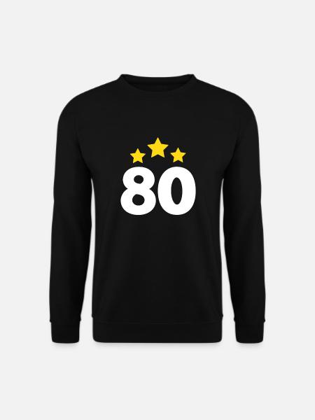 80 ans étoile - cadeau 80e anniversaire - Sweat-shirt Unisexe - noir