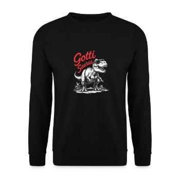 Gotti Saurus Design unique de la marraine Gotti - Sweat-shirt Unisexe - noir - Devant - Alina (178cm) & Michal (187cm)