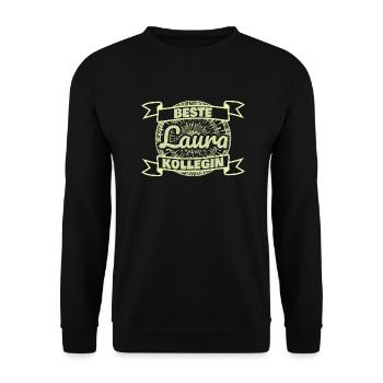 Arbeitskollegin Laura - Unisex Pullover - Schwarz - Vorne - Alina (178cm) & Michal (187cm)