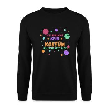 Costume de carnaval Carnaval - Sweat-shirt Unisexe - noir - Devant - Alina (178cm) & Michal (187cm)