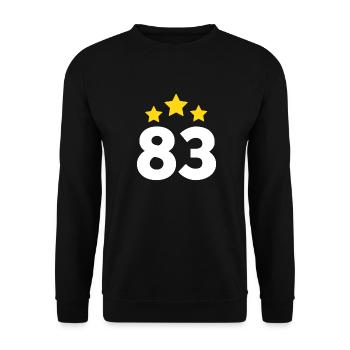 83 ans étoile - cadeau 83e anniversaire - Sweat-shirt Unisexe - noir - Devant - Alina (178cm) & Michal (187cm)