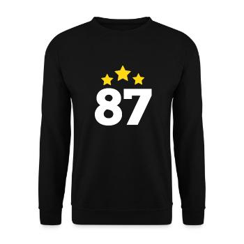 87 Years Star - 87th Anniversary Gift - Unisex Sweatshirt - black - Front - Alina (178cm) & Michal (187cm)